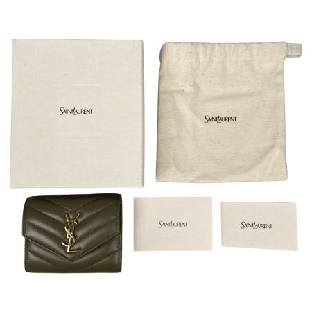  SAINT LAURENT サンローラン モノグラム YSL カサンドラ マルチ ウォレット 3つ折り財布 GNC692061 オリーブ