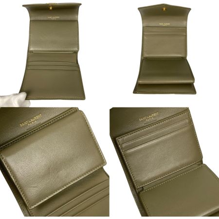  SAINT LAURENT サンローラン モノグラム YSL カサンドラ マルチ ウォレット 3つ折り財布 GNC692061 オリーブ