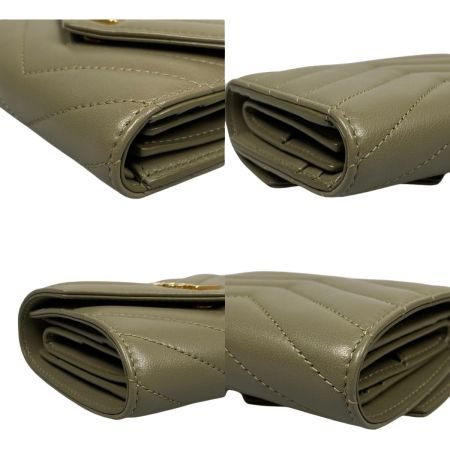  SAINT LAURENT サンローラン モノグラム YSL カサンドラ マルチ ウォレット 3つ折り財布 GNC692061 オリーブ