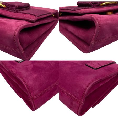  Salvatore Ferragamo サルヴァトーレフェラガモ スウェード チェーンショルダーバッグ ヴァラリボン AQ213202 パープル