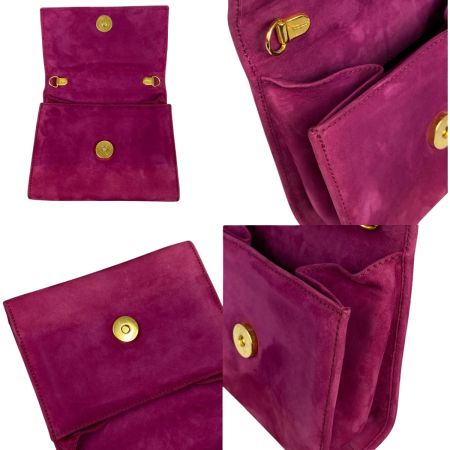  Salvatore Ferragamo サルヴァトーレフェラガモ スウェード チェーンショルダーバッグ ヴァラリボン AQ213202 パープル