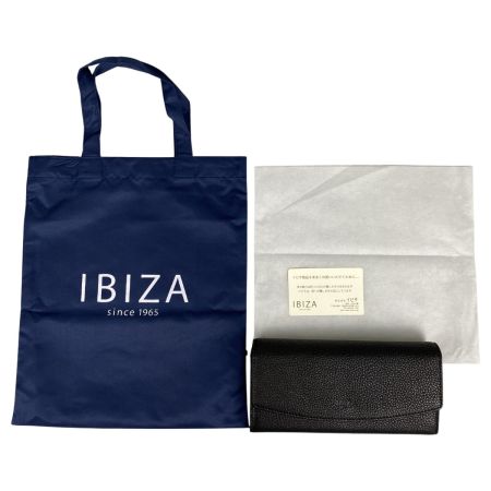  IBIZA イビサ かぶせ長財布 牛革 ブラック