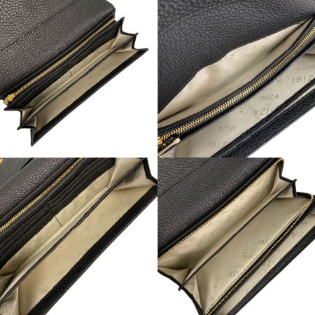  IBIZA イビサ かぶせ長財布 牛革 ブラック