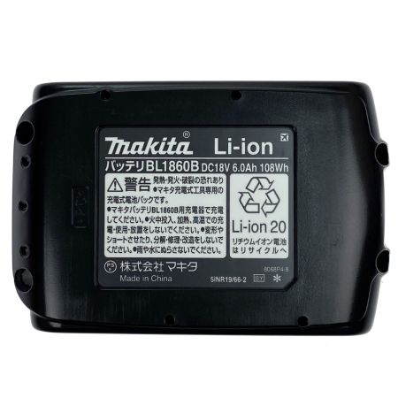  MAKITA マキタ 18v 6.0Ah リチウムイオンバッテリ BL1860B 純正バッテリ (1) 未使用品