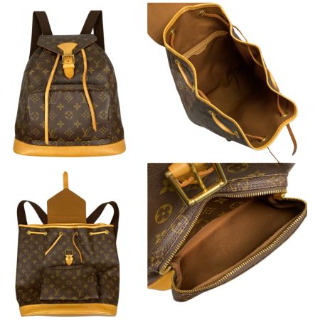  LOUIS VUITTON ルイヴィトン モノグラム モンスリGM リュックサック M51135 ブラウン