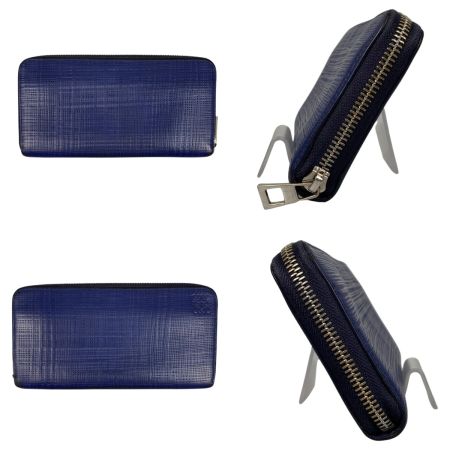  LOEWE ロエベ リネンアナグラムジップラウンドウォレット 長財布 261710 ネイビー