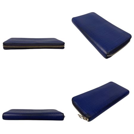  LOEWE ロエベ リネンアナグラムジップラウンドウォレット 長財布 261710 ネイビー