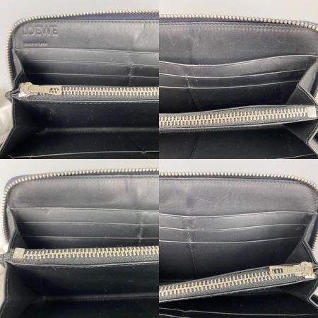  LOEWE ロエベ リネンアナグラムジップラウンドウォレット 長財布 261710 ネイビー