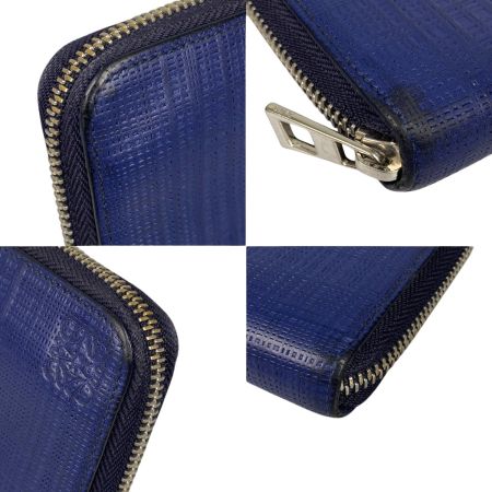  LOEWE ロエベ リネンアナグラムジップラウンドウォレット 長財布 261710 ネイビー