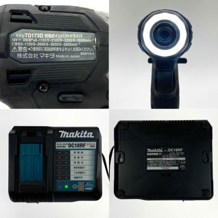  MAKITA マキタ 18V 充電式インパクトドライバ TD173DRGXB ブラック 充電器・充電池2個・ケース付