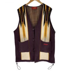 ## indian Motocycle インディアン モトサイクル ニットベスト パープル Mサイズ Bランク