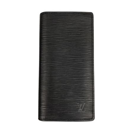  LOUIS VUITTON ルイヴィトン エピ ポルトフォイユブラザ ノワール 長財布 イニシャル入り RFID(ICチップ)確認済 M80788