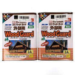## アサヒペン 油性ウッドガード 外部用 3.4L ブラック 2缶セット 未使用品 Sランク