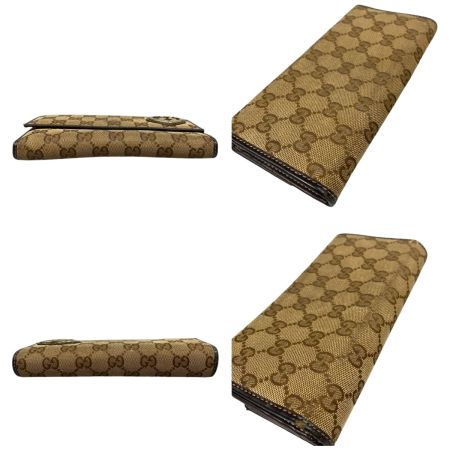  GUCCI グッチ GGキャンバス 二つ折り 長財布 ラブリーハート ジャンク品 251861 ベージュ ブラウン 