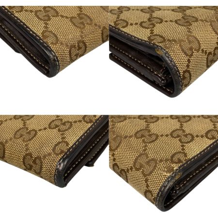  GUCCI グッチ GGキャンバス 二つ折り 長財布 ラブリーハート ジャンク品 251861 ベージュ ブラウン 