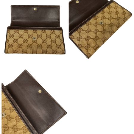  GUCCI グッチ GGキャンバス 二つ折り 長財布 ラブリーハート ジャンク品 251861 ベージュ ブラウン 