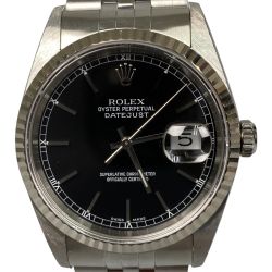 ## ROLEX ロレックス DATEJUST デイトジャスト 自動巻き 腕時計 OH済 内箱･コマ無し 16234 シルバー x ブラック Cランク