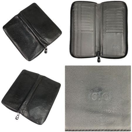  LOUIS VUITTON ルイヴィトン モノグラムシャドウ ジッピーウォレット ヴェルティカル RFID確認済 型崩れ有 イニシャル入り 長財布 M62902 ブラック