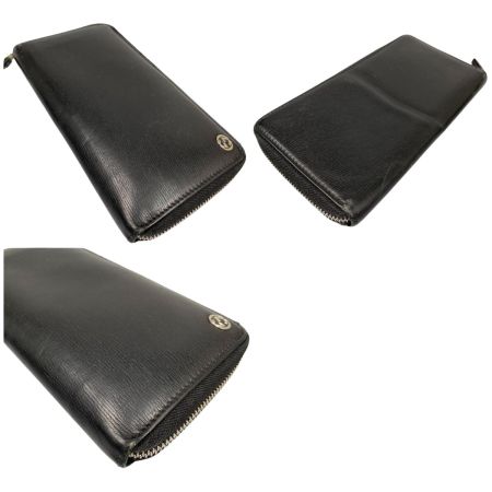  GUCCI グッチ ラウンドファスナー長財布 インターロッキングG 型崩れ有 309713 ブラック