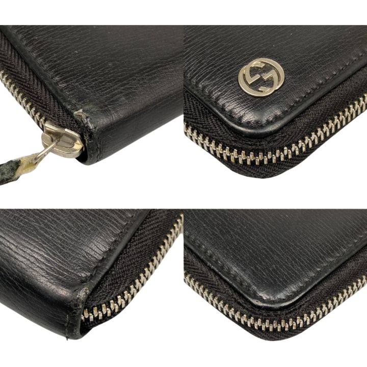 GUCCI グッチ ラウンドファスナー長財布 インターロッキングG 型崩れ有