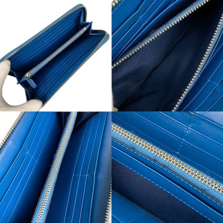  MCM エムシーエム ラウンドファスナー長財布　ロゴ MYL6AVC80 BK001 ブラック×ブルー