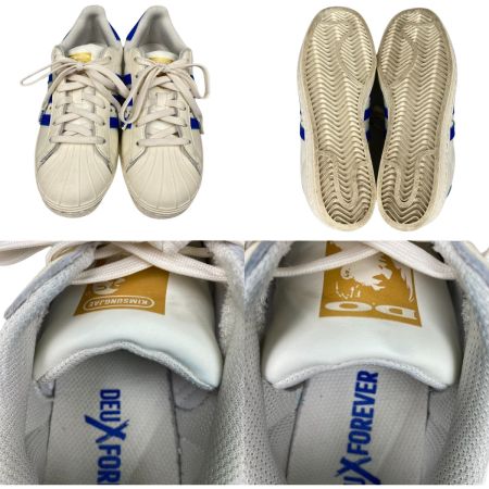   デュース × アディダス DEUX×adidas Originals SUPERSTAR 80S スニーカー 24.5cm IF6292 オフホワイト/ブルー