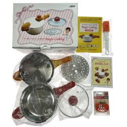 ## 松居一代プロデュース 3L 松居一代プロデュース  圧力鍋3.0L Majic Cooking マジッククッキング MK-1 未使用品 タイマー・ヘラ付 Sランク