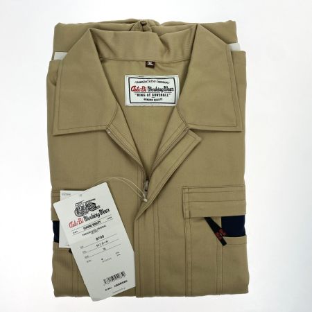  山田辰 Auto-Bi つなぎ服 8700 カーキ 3Lサイズ 長袖 ストライプ調 未使用品