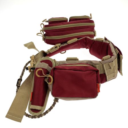  Fishman フィッシュマン ムーバブルシステムベルト エンジ/カーキ ルアーバックほか付属品付き