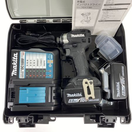  MAKITA マキタ 18V 充電式インパクトドライバ TD173DRGXB ブラック 充電器・充電池2個・ケース付