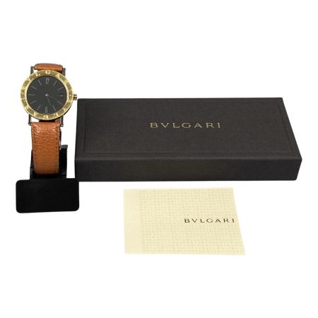  BVLGARI ブルガリ 腕時計 18K 黒文字盤 クォーツ 稼働品 BB33 SGLD