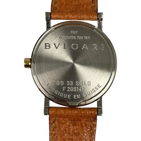  BVLGARI ブルガリ 腕時計 18K 黒文字盤 クォーツ 稼働品 BB33 SGLD