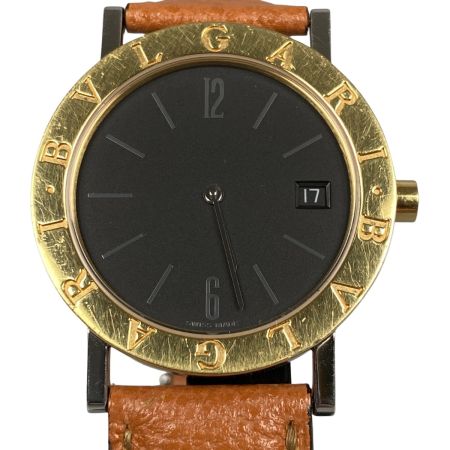  BVLGARI ブルガリ 腕時計 18K 黒文字盤 クォーツ 稼働品 BB33 SGLD