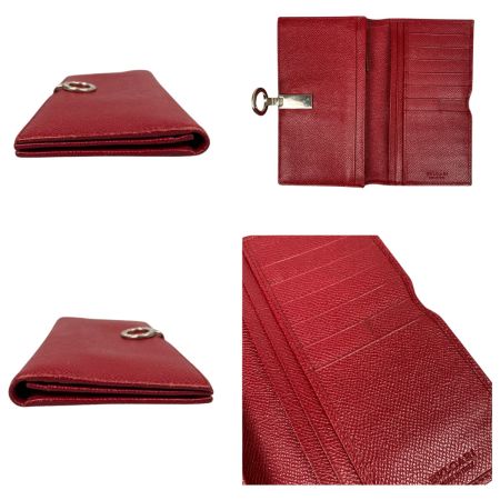  BVLGARI ブルガリ ブルガリブルガリ ロゴクリップ 2つ折り長財布 33748 ルビーレッド