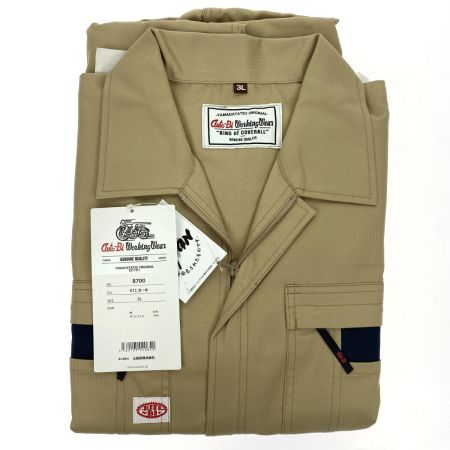  山田辰 Auto-Bi つなぎ服 8700 カーキ 3Lサイズ 長袖 ストライプ調 未使用品 
