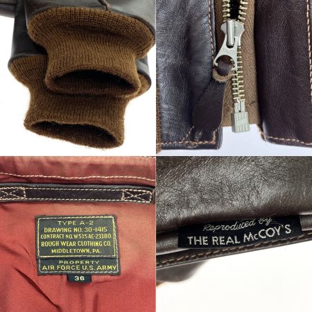  THE REAL McCOY'S ザリアルマッコイス レザージャケット TYPE A-2 30-1415 ブラウン サイズ36 使用感有