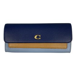 ## COACH コーチ ミラ ロング フラップ ウォレット・カラーブロック 長財布 CAO18 ブルーベルマルチ Bランク
