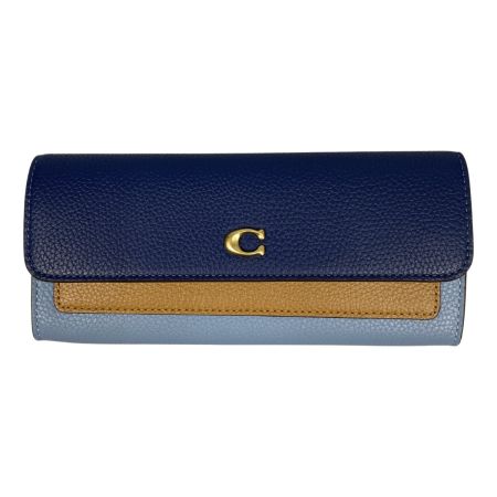  COACH コーチ ミラ ロング フラップ ウォレット・カラーブロック 長財布 CAO18 ブルーベルマルチ