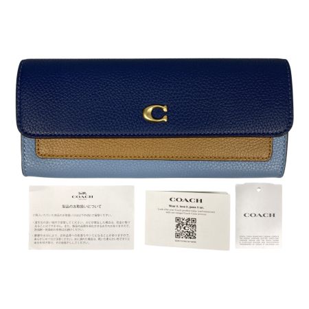  COACH コーチ ミラ ロング フラップ ウォレット・カラーブロック 長財布 CAO18 ブルーベルマルチ