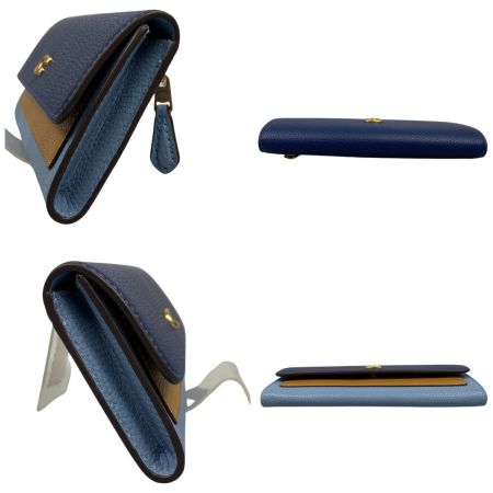  COACH コーチ ミラ ロング フラップ ウォレット・カラーブロック 長財布 CAO18 ブルーベルマルチ