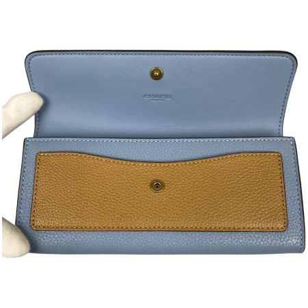  COACH コーチ ミラ ロング フラップ ウォレット・カラーブロック 長財布 CAO18 ブルーベルマルチ