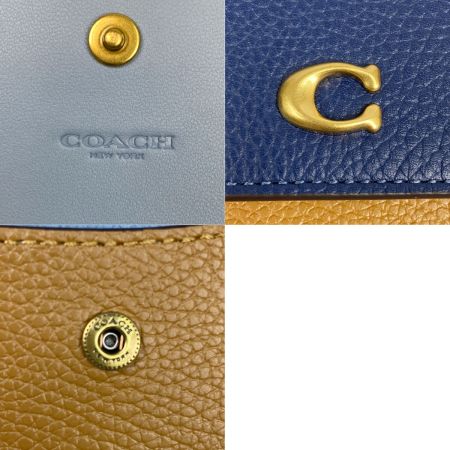  COACH コーチ ミラ ロング フラップ ウォレット・カラーブロック 長財布 CAO18 ブルーベルマルチ