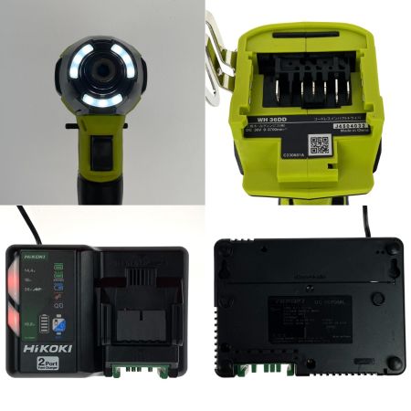  HiKOKI ハイコーキ 36V コードレスインパクトドライバ WH36DD スパイダーイエロー 充電器・充電池2個・ケース付