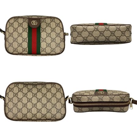  GUCCI グッチ スモール カメラバッグ GGスプリーム ショルダーバッグ 838480 ベージュ＆ダークブラウン