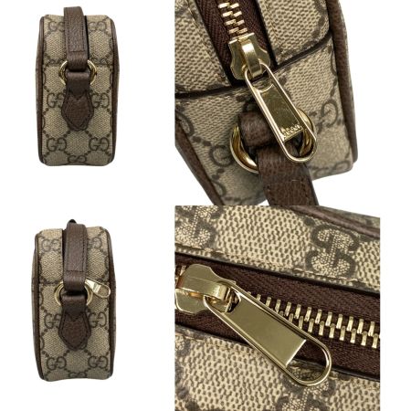  GUCCI グッチ スモール カメラバッグ GGスプリーム ショルダーバッグ 838480 ベージュ＆ダークブラウン