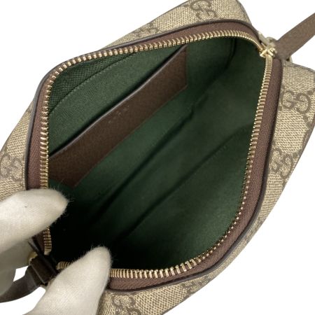  GUCCI グッチ スモール カメラバッグ GGスプリーム ショルダーバッグ 838480 ベージュ＆ダークブラウン