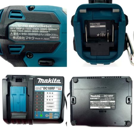  MAKITA マキタ 18V 充電式インパクトドライバ TD173DRGX ブルー 充電器・充電池2個・ケース付