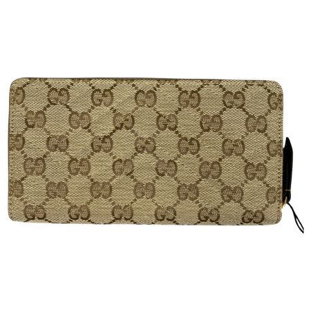  GUCCI グッチ ダブルG ジップアラウンドウォレット 長財布 サンド＆ダークブラウン GGキャンバス 443123