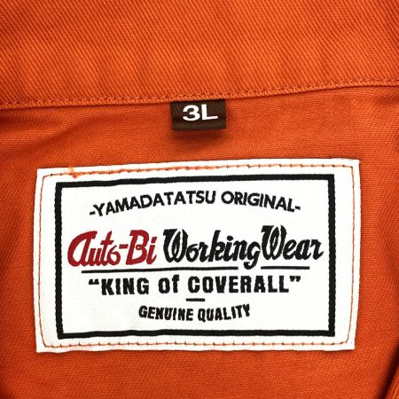  山田辰 Auto-bi つなぎ服 2600 オレンジ 3Lサイズ 長袖 綿100%