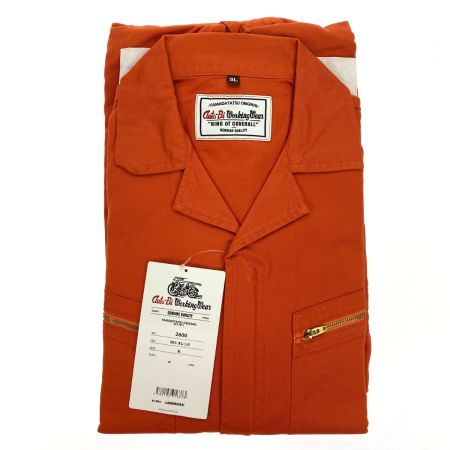  山田辰 Auto-bi つなぎ服 2600 オレンジ 3Lサイズ 長袖 綿100%